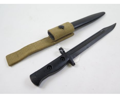 Bayonet - A mint LIAI Knife Bayonet with W/D mark, in its steel scabbard and web frog. VGC overall