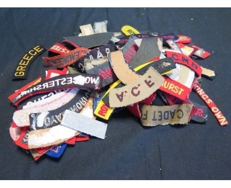 British Army Cloth Shoulder Title Badges WW2 and later (approx 100+ items)