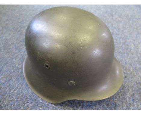 German 1943 pattern single decal army helmets complete with lining chinstrap with owners name inside  