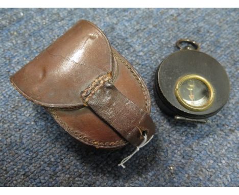 Compass: A Great War Officers Marching compass of good quality. Brass body. Glazed panel. Compass in w/order. Inked officers 