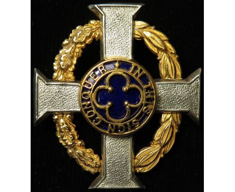 Badge - Original Royal Army Chaplain Sash/Scarf, unmarked silver & gilt badge