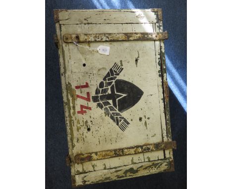 German WW2 workers personal kit trunk, wooden, with owners identity card and photograph inside, unusual. 