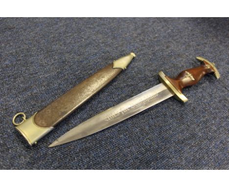 German SA Dagger with metal Scabbard, blade maker marked 'F W Backhaus Solingen'.