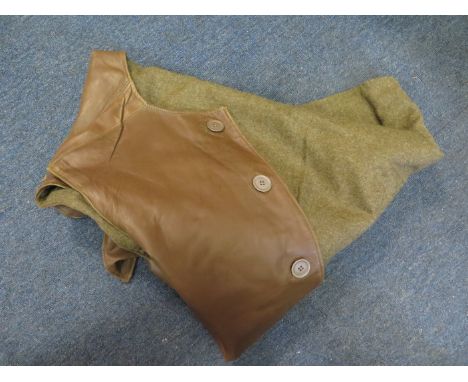 WW2 army leather jerkin in near mint unused condition dated may 1940, large size  