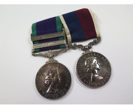 CSM QE2 with bars Borneo/Malay Peninsula (1927887 Sgt A R Wise RAF), with QE2 RAF LSGCM (T1927887 FS A R Wise RAF). Toned EF 
