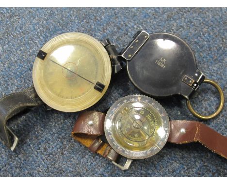 German WW2 Luftwaffe Pilots Wrist Compass AK39 F123235-1, with black strap. Plus a late 1940's Czech Airforce 'sbe' wrist com