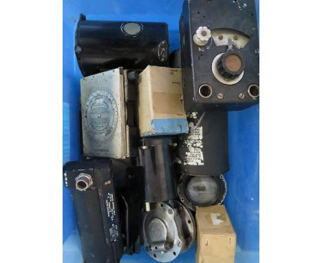 RAF Air Ministry items, inc a thermos, binoculars, chart board lamp, navigational computer MKIIID, fuel contents gauge indica