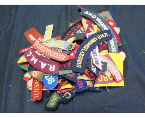 British Army Cloth Shoulder Title Badges WW2 and later (approx 100+ items)
