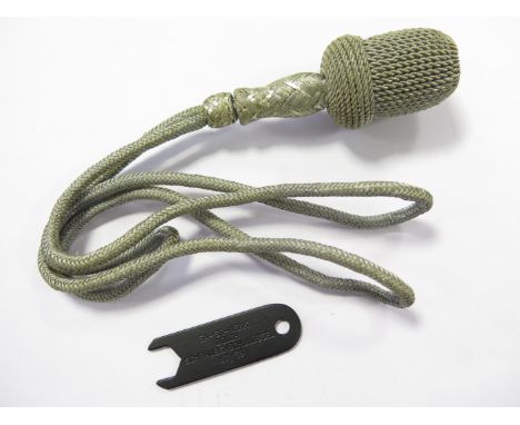 German WW2 Dagger knot in silver, plus a spanner for the top nut of SA/SS/NSKK type daggers, GVF