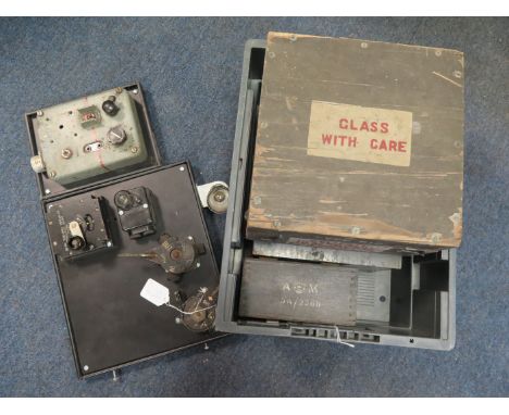 Reconstruction of a Lancaster cockpit, which also inc a 24 volts distributor type VI ref no 5D/664, attitude control MKIV, co
