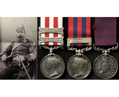 Victorian group - Indian Mutiny Medal with barts Lucknow and Relief of Lucknow (John Fleming 93rd Highlanders), India General