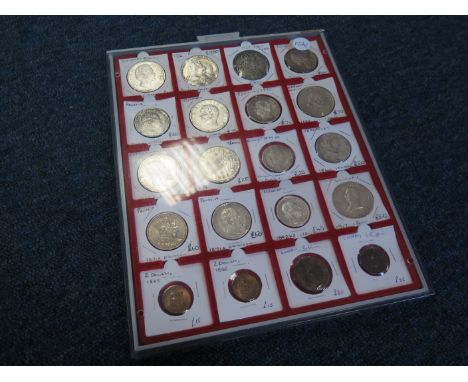 Ex dealers stock that is seldom shown of mainly World silver in a Lindner tray, total ticket price £1660