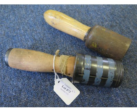 Grenades WW2 Hungarian stick grenade with matching practice grenade deactivated  