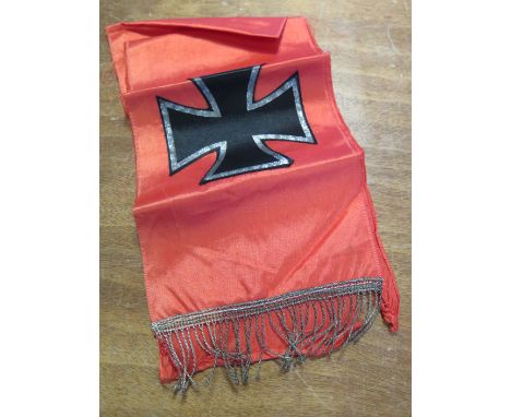 German WW2 post war Veterans funeral ? sash for N.J.G.3 1 Staffel presumably Luftwaffe with Iron Cross Motif