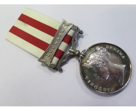 Indian Mutiny Medal with Lucknow clasp named ENS. W H R Skey 38th Regt. (South Staffordshire). VF (1)