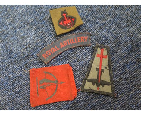 WW2 divisional patches 1st anti aircraft division 1st pattern with 9th anti aircraft division / anti aircraft command printed