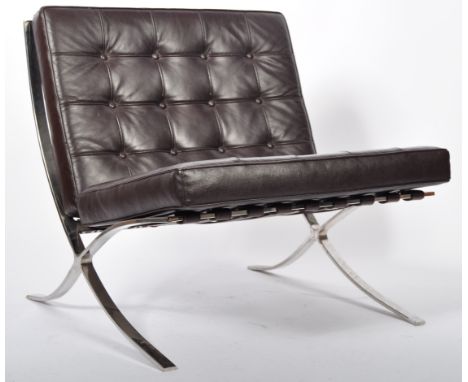After Ludwig Mies Van der Rohe &amp; Lilly Reich - Barcelona Chair - A fantastic contemporary low easy / lounge chair / armch