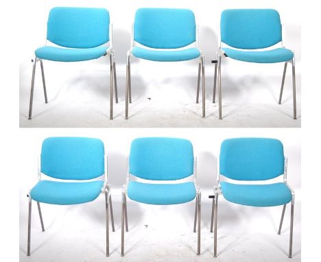 Giancarlo Piretti - Castelli - DSC Axis 106 - A good set of six 20th Century retro vintage Italian dining / office stacking c