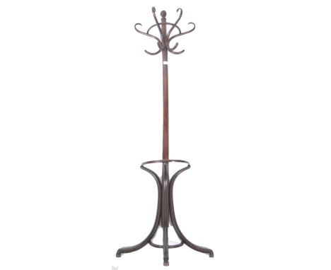 A lovely early 20th Century French vintage half round bentwood hat and coat stand in the manner&nbsp; of&nbsp;Michael Thonet.
