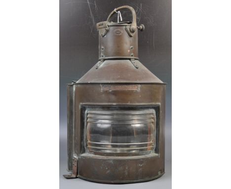 Alderson &amp; Gyde - An early 20th Century vintage ships lantern of brass and copper construction by Alderson &amp; Gyde Bir