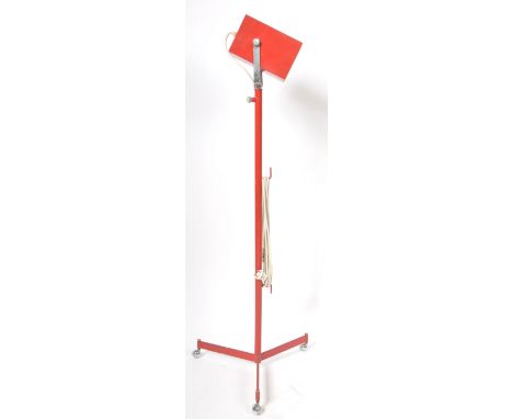 A 20th Century retro vintage industrial workman's engineering machinist&nbsp;free floor standing / standard lamp light finish