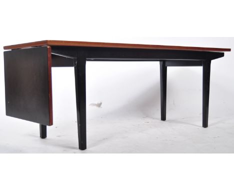 Nathan - A good mid 20th Century retro vintage metamorphic rectangular coffee table by Nathan having a single ebonised drop e