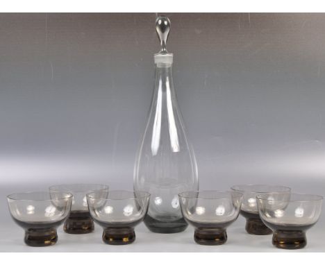 Per Lütken ( Lütken ) - Holmegaard - A mid 20th Century Danish retro vintage studio art glass set of six whisky tumbler / co