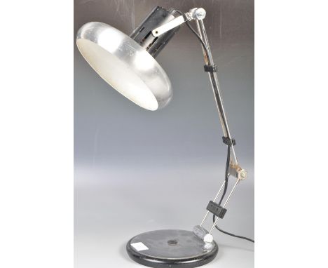 NF Luminaires Electricite - Fabricant No. 1215 - A 20th Century retro vintage industrial chrome workman / desk table anglepoi