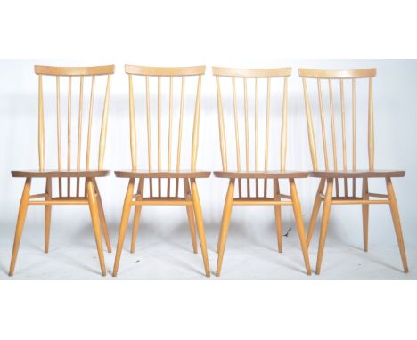 Lucian Ercolani - Ercol - 391 - All Purpose Chair - A set of four mid 20th Century retro vintage beech and elm stick back din