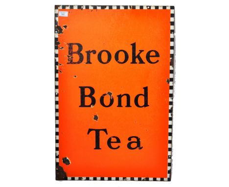 Brooke Bond Tea - A 20th Century retro vintage&nbsp;enamel point of sale enamel worked porcelain shop advertising sign for Br