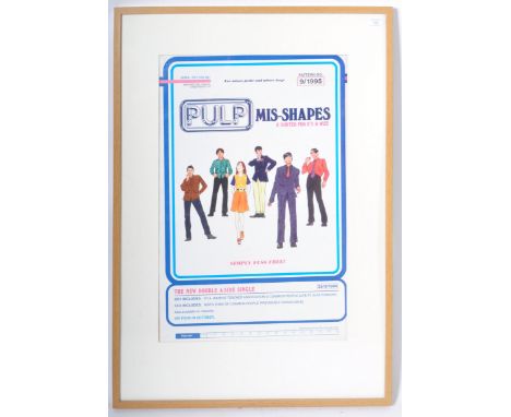 Pulp Mis-Shapes - A good late 20th Century vintage advertising point of sale shop advertising poster for Pulp patterns 'Pulp 