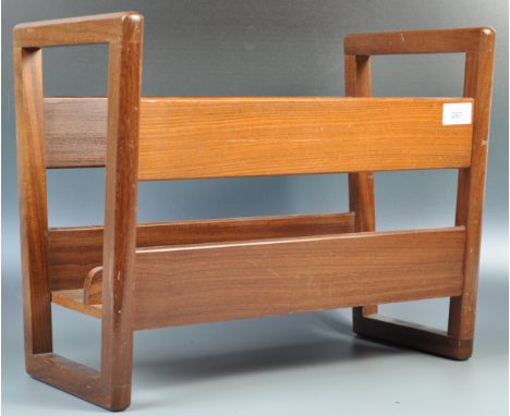 Guy Rogers - A mid 20th Century retro vintage Danish inspired teak wood&nbsp;magazine rack / Canterbury by Guy Rogers.&nbsp;T