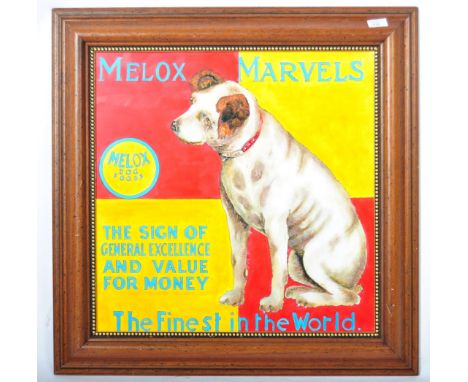 Melox Marvels - A contemporary oil on board artists impression painting of a vintage enamelled advertising sign for Melox Mar