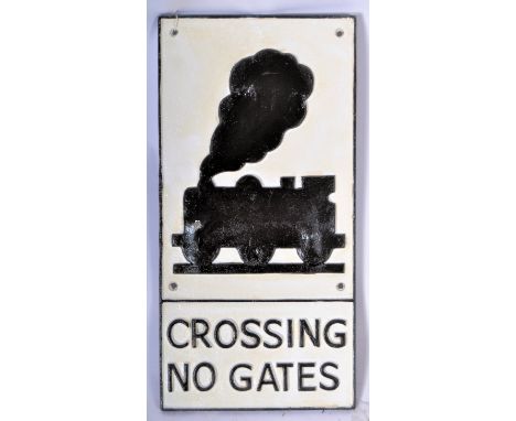 A 20th century British Rail / Railways related vintage style cast iron wall plaque ' Crossing - No Gates ', after the origina