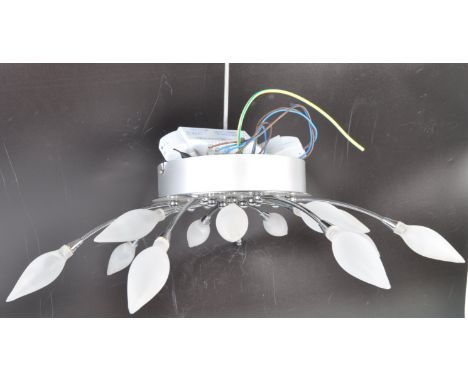 Där Lighting -&nbsp;Asteroid AST1450 - A fantastic contemporary 20th Century retro vintage style chrome semi flush ceiling li
