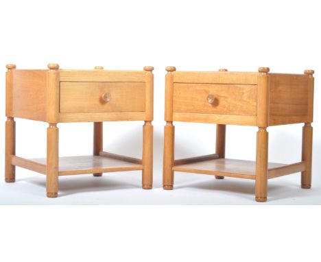 Joint Venture - A good pair of 20th Century retro vintage bedside table chests of teak wood construction by Joint Venture Ltd