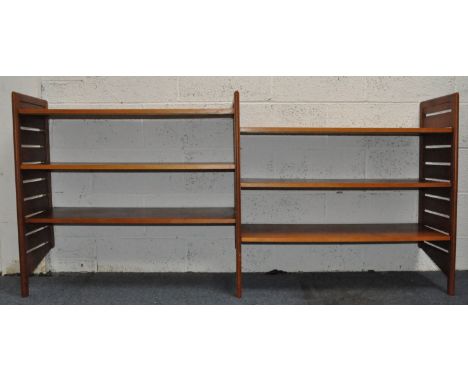 Robert Heal - Staples - Ladderax - An original retro vintage 1970's 20th century teak wood modular wall unit comprising of ra