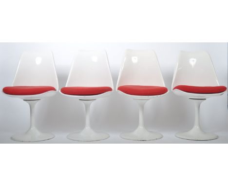 A great set of four 20th Century retro vintage tulip style chairs in the manner of&nbsp;Eero Saarinen&nbsp;designed in 1956 f
