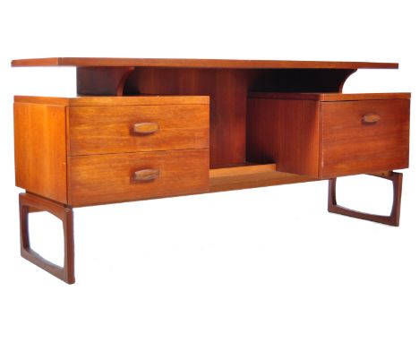 R. Bennett - G Plan - Quadrille - A 1960's retro vintage teak wood writing table desk / dressing table having a floating top 