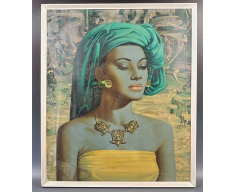 Vladimir Tretchikoff (1913-2006) - Balinese Girl - A vintage retro 20th Century print entitled Balinese Girl depicting a youn