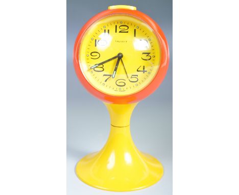 Salvest - West Germany - A 20th Century retro vintage space age plastic pedestal table clock / alarm clock by Salvest of West