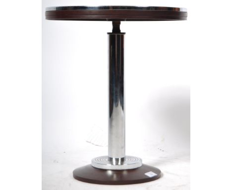 A fantastic early 20th Century Art Deco vintage bakelite and chrome side occasional table / lamp table having a bakelite circ