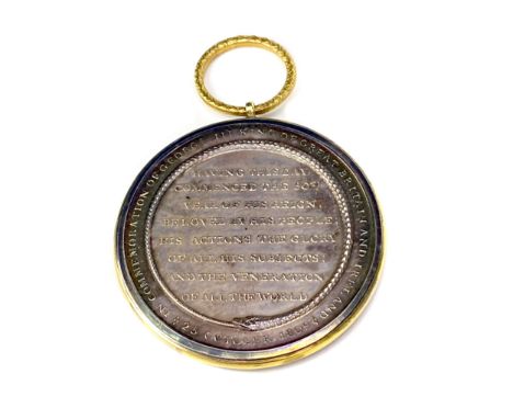 GEORGE III WHITE METAL JUBILEE MEDAL, the obverse with side portrait of George III and inscribed 'God Save the King', the rev