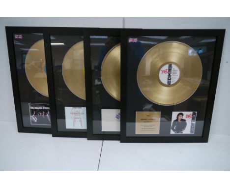 Madonna/Who/Rolling Stones/Michael Jackson four framed and glazed presentation discs