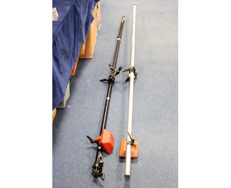 A Manfrotto ART 025 Boom Arm, together with another example, both with counter weights (2)