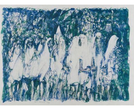 Louis le Brocquy HRHA (1916-2012)Riverrun, Procession with Lilies IIILithographic print on handmade Japanese paper, 57 x 77cm