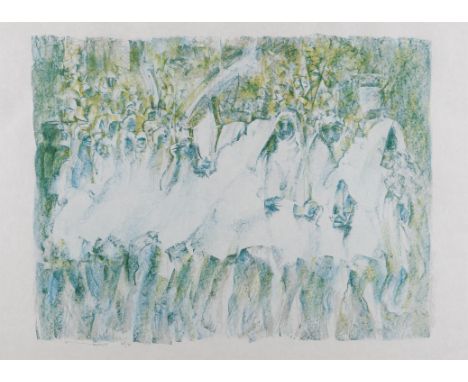 Louis le Brocquy HRHA (1916-2012)Riverrun Procession with Lilies ILithographic print on handmade Japanese paper, 57 x 77cm (2