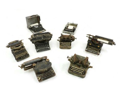 Eight old typewriters, Yost No 4, Oliver, Smith Premier, Underwood, United Typewriter Co and three further (8)Condition repor