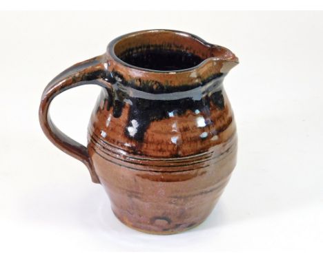 SYLVIA HARDAKER. A pint jug by Sylvia Hardaker. Personal & Leach Pottery impressed marks. Height 15cm.  Please note that all 