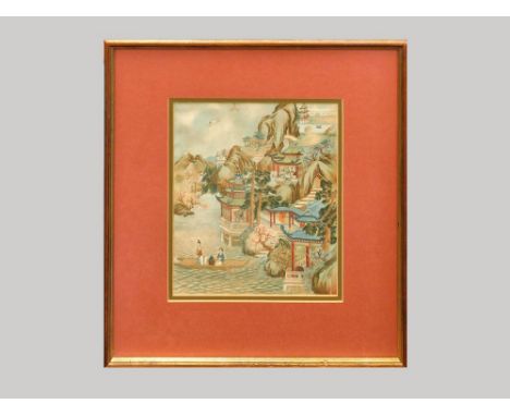 JAPANESE PRINT. A Japanese print on silk. 25 x 21.5cm.  Please note that all items in this auction are previously owned & are